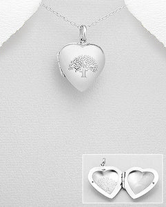 Tree Of Life Locket 925 Sterling Silver Pendant With Chain