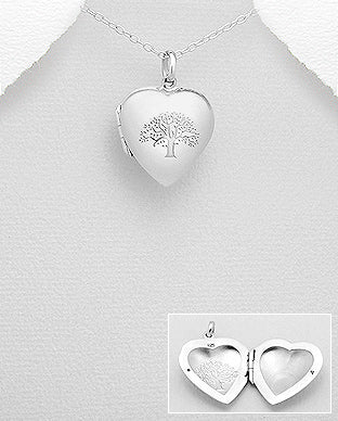 Tree Of Life Locket 925 Sterling Silver Pendant With Chain