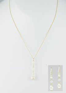 Swarovski crystals cascade from gold plated sterling silver handcrafted set