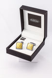 Square Golden Cufflinks French Shirt With Gift Box