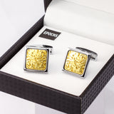 Square Golden Cufflinks French Shirt With Gift Box