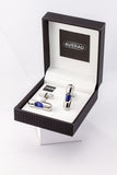 Blue Level Cufflinks French Shirt With Gift Box