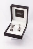 Silver Violin Cufflinks French Shirt With Gift Box