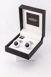 Blue Crystal Cufflinks French Shirt With Gift Box