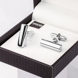 Silver Cylinder Cufflinks French Shirt With Gift Box