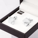 Silver Square Cufflinks French Shirt With Gift Box