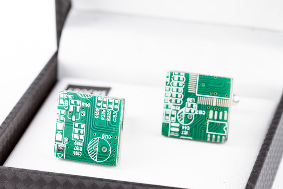 Circuit Board Cufflinks French Shirt With Gift Box