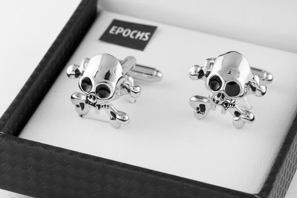 Skull & Bone Cufflinks French Shirt With Gift Box