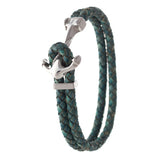 Ebedi stainless steel anchor with turquoise leather bracelet