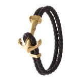 Ebedi stainless steel anchor with leather bracelet