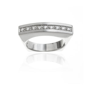 Brushed Sterling Silver Reverie Ring With Set CZ