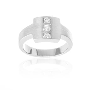 Brushed Sterling Silver Reverie Ring With Set CZ