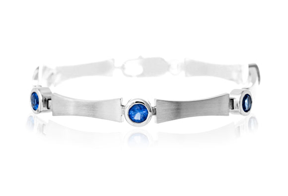 Brushed  CZ Sterling Silver Reverie Bracelet