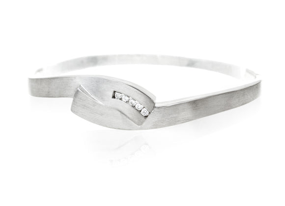 Brushed  CZ Sterling Silver Reverie Bracelet