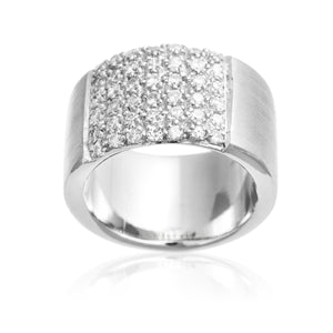 Brushed Small Round CZ Sterling Silver Reverie Ring