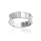 Brushed Sterling Silver Reverie Ring With Set CZ