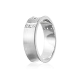 Brushed Sterling Silver Reverie Ring With Set CZ