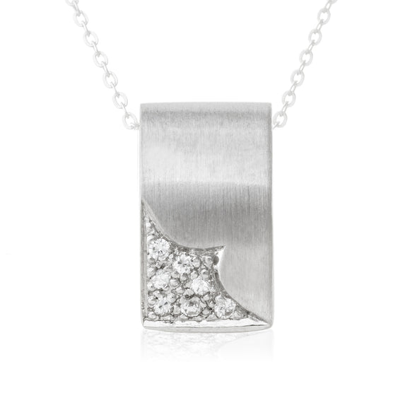 Polished Round CZ Sterling Silver Pendant Reverie