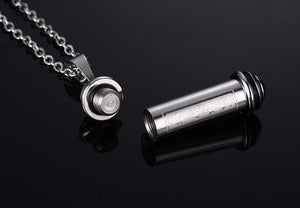 Stainless Steel Perfume Bottle Pendant With 20" Chain