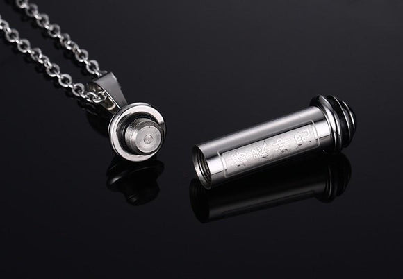 Stainless Steel Perfume Bottle Pendant With 20
