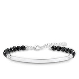 THOMAS SABO LOVE BRIDGE BRACELET "BLACK OBSIDIAN "ENGRAVABLE