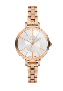 LEE COOPER - WOMEN WATCH ROSE GOLD AND WHITE DIAL WITH ROSE GOLD METAL BAND