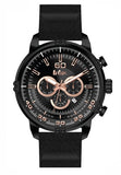 LEE COOPER - BLACK AND ROSE GOLD DIAL WITH BLACK LEATHER BAND WATER RESISTANT 3 ATM