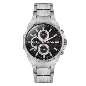 LEE COOPER - GREY AND BLACK DIAL WITH RED LINES METAL BRACELET WATER RESISTANT 3 ATM