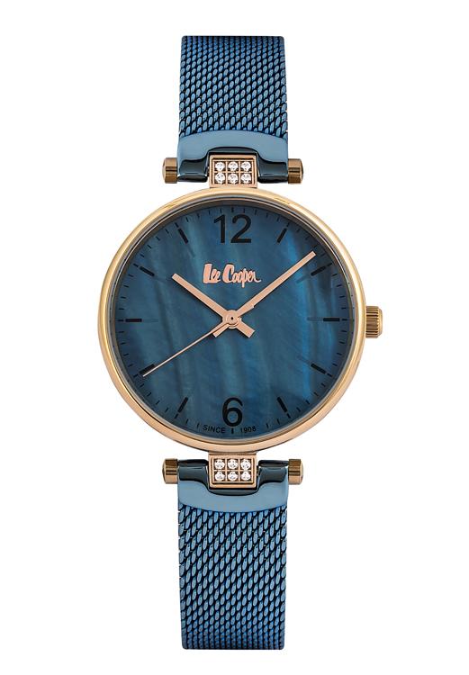 LEE COOPER - STAINLESS STEEL, PLATED ROSE GOLD AND BLEU MECHE, SMALL CASE