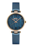 LEE COOPER - STAINLESS STEEL, PLATED ROSE GOLD AND BLEU MECHE, SMALL CASE