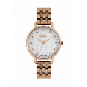LEE COOPER -ROSE GOLD DIAL AND METAL METAL BRACELET WITH WHITE DIAL WATER RESISTANT 3 ATM