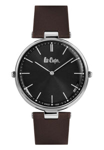 LEE COOPER - UNISEX REVERSIBLE STRAP WATCH, 1 SIDE HAS A BLACK DIAL AND 1 SIDE HAS A WHITE DIAL.