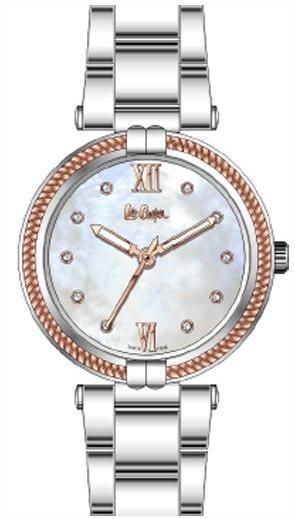 LEE COOPER - WOMEN WATCH GREY AND ROSE GOLD DIAL WITH SILVER METAL BAND, WATER RESISTANT 3 ATM