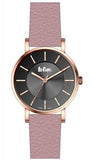 LEE COOPER -STAINLESS STEEL, PINK LEATHER, PLATED ROSE GOLD, SMALL CASE