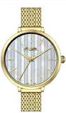 LEE COOPER -WHITE AND GOLD DIAL WITH GOLD MESH BAND WATER RESISTANT 3ATM