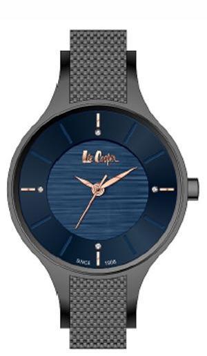 LEE COOPER -BLUE AND ROSE GOLD DIAL WITH BLACK MESH BAND WATER RESISTAN 3 ATM