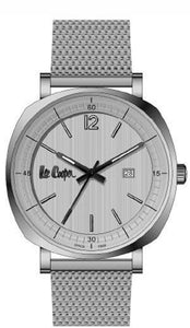 LEE COOPER -STAINLESS STEEL, MESH BAND WITH BLACK AND STEEL DIAL
