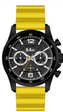 LEE COOPER -BLACK AND GREY DIAL WITH YELLOW RUBBER BAND WATER RESISTANT