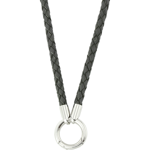 MI MONEDA LEATHER BLACK NECKLACE