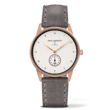 PAUL HEWITT SIGNATURE WHITE OCEAN ROSE GOLD GRAY LEATHER WATCH