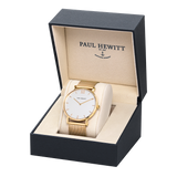 Paul Hewitt White Sand Watch IP Gold Mesh Strap IP Gold