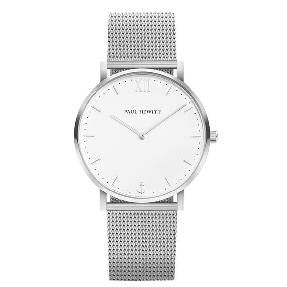 Paul Hewitt White Sand Watch Stainless Steel Mesh Strap