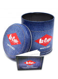 LEE COOPER -STAINLESS STEEL, MESH BAND WITH BLACK CASE, BLACK AND STEEL DIAL