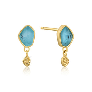 ANIA HAIE TURQUOISE DROP STUD EARRINGS